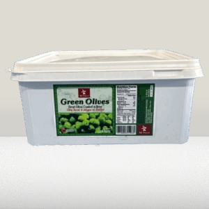GREEN OLIVES BERATI – WHITE BUCKET (3 KG / 6.6 LB)