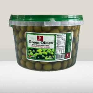 GREEN OLIVES BERATI – TRANSPARENT BUCKET (3 KG / 6.6 LB)